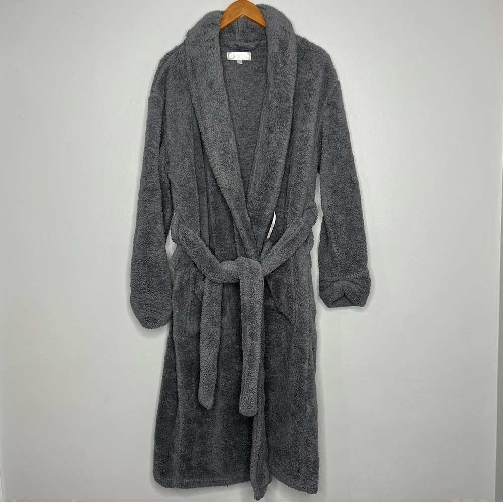 Alexander Del Rossa Gray Sherpa Robe DD